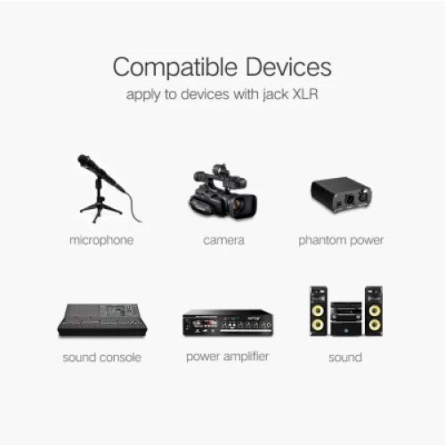 Кабель мультимедийный XLR M to XLR F 5.0m AV130 black Ugreen (20712) Кабель мультимедийный XLR M to XLR F 5.0m AV130 black Ugreen (20712)