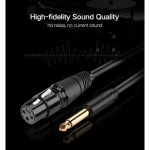 Кабель мультимедийный 6.35mm M to XLR F 2.0m AV131 black Ugreen (20719)