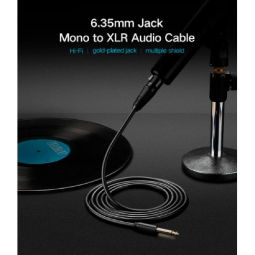 Кабель мультимедийный 6.35mm M to XLR F 2.0m AV131 black Ugreen (20719)