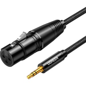 Кабель мультимедійний 3.5mm M to XLR F 1.0m AV182 black Ugreen (20763)