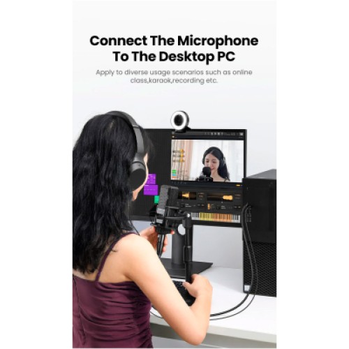 Кабель мультимедийный 3.5mm M to XLR F 2.0m AV182 black Ugreen (20244) Кабель мультимедийный 3.5mm M to XLR F 2.0m AV182 black Ugreen (20244)