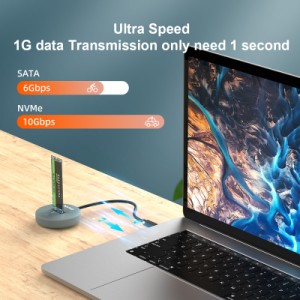 Док-станція для накопичувачів Maiwo M.2 NVMe/SATA SSD to USB3.2 Gen2 USB-C 10Gbps (K1698P2)