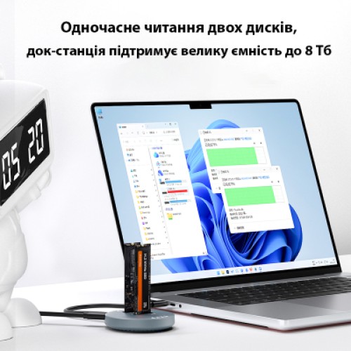 Док-станция для накопителей Maiwo 2*NVMe M.2 SSD to USB3.2 Gen2 USB-C 10Gbps (K3026P2 grey) Док-станция для накопителей Maiwo 2*NVMe M.2 SSD to USB3.2 Gen2 USB-C 10Gbps (K3026P2 grey)