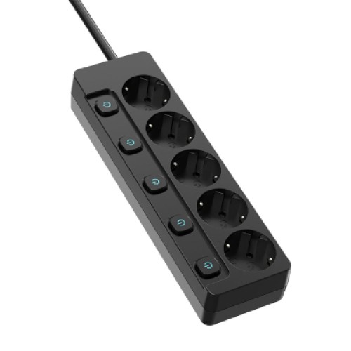 Сетевой фильтр питания ColorWay CW-PSEA55SBK 5 розеток5м (CW-PSEA55SBK)