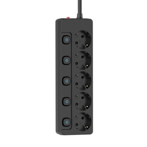 Сетевой фильтр питания ColorWay CW-PSEA55SBK 5 розеток5м (CW-PSEA55SBK)