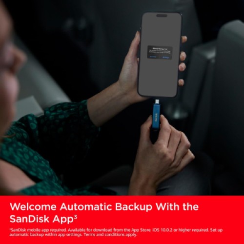 USB флеш накопитель SanDisk 128GB Phone Drive for iPhone Metallic Sky Lightning/Type-C U (SDIXD0N-128G-GN6NE)