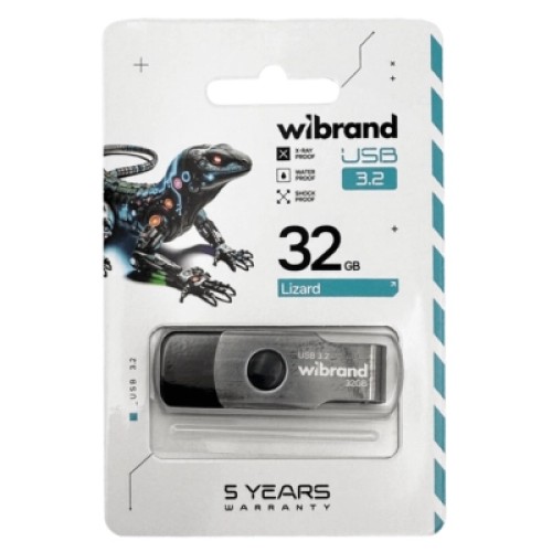 USB флеш накопитель Wibrand 32GB Lizard Black USB 3.2 (WI3.2/LI32P9B) USB флеш накопитель Wibrand 32GB Lizard Black USB 3.2 (WI3.2/LI32P9B)