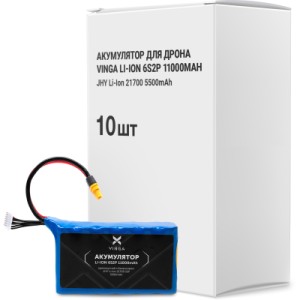 Акумуляторний блок Vinga Li-Ion 6S2P 11000mAh коробка 10 шт (JHY Li-Ion 21700 5500mAh) (V6S2P-10PCS-11000MAH)