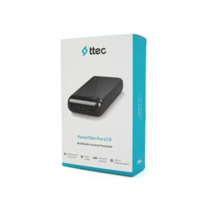 Батарея универсальная Ttec 20000mAh, Output 2*USB + Type-C, 20W, Black (2BB186S)