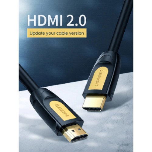 Кабель мультимедийный HDMI M to HDMI M 2.0m HD101 yellow/black Ugreen (10129) Кабель мультимедийный HDMI M to HDMI M 2.0m HD101 yellow/black Ugreen (10129)