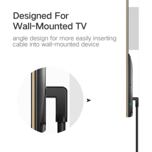 Кабель мультимедийный HDMI M to HDMI M 1.0m 90° corner HD103 black Ugreen (10172) Кабель мультимедийный HDMI M to HDMI M 1.0m 90° corner HD103 black Ugreen (10172)