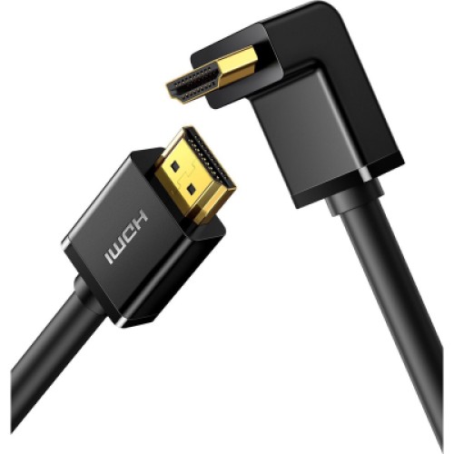 Кабель мультимедийный HDMI M to HDMI M 2.0m 90° corner HD103 black Ugreen (10173) Кабель мультимедийный HDMI M to HDMI M 2.0m 90° corner HD103 black Ugreen (10173)