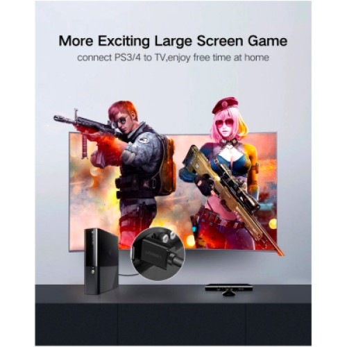 Кабель мультимедийный HDMI M to HDMI M 10.0m HD104 black Ugreen (10110) Кабель мультимедийный HDMI M to HDMI M 10.0m HD104 black Ugreen (10110)