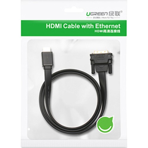 Кабель мультимедийный HDMI M to DVI M 1.0m HD106 black Ugreen (30116) Кабель мультимедийный HDMI M to DVI M 1.0m HD106 black Ugreen (30116)