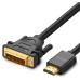 Кабель мультимедийный HDMI M to DVI M 2.0m HD106 black Ugreen (10135)