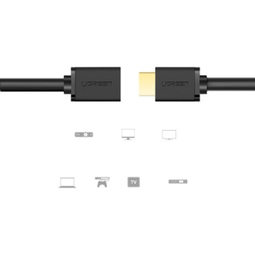 Кабель мультимедийный HDMI M to HDMI F 1.0m HD107 black Ugreen (10141) Кабель мультимедийный HDMI M to HDMI F 1.0m HD107 black Ugreen (10141)