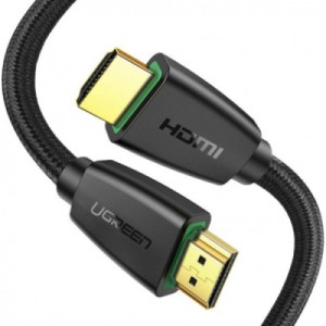 Кабель мультимедийный HDMI M to HDMI M 2.0m braided HD118 black Ugreen (40410)