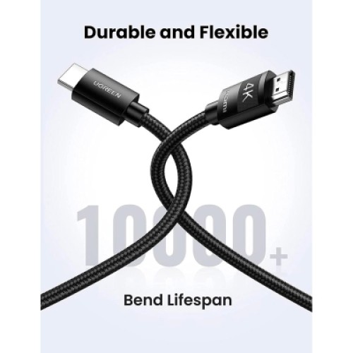 Кабель мультимедийный HDMI M to HDMI M 10.0m 4K30Hz braided HD119 black Ugreen (40104) Кабель мультимедийный HDMI M to HDMI M 10.0m 4K30Hz braided HD119 black Ugreen (40104)