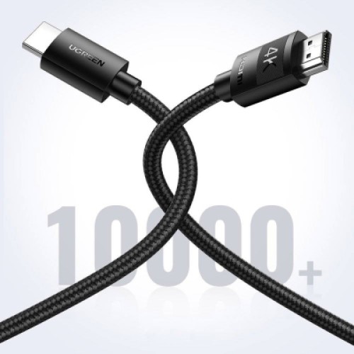 Кабель мультимедийный HDMI M to HDMI M 2.0m 4K30Hz braided HD119 black Ugreen (40101) Кабель мультимедийный HDMI M to HDMI M 2.0m 4K30Hz braided HD119 black Ugreen (40101)