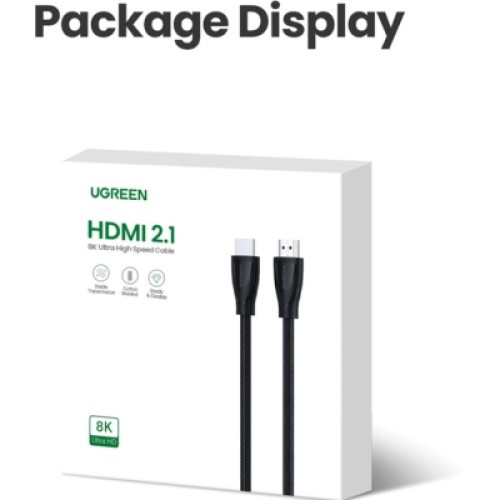 Кабель мультимедийный HDMI M to HDMI M 2.0m braided HD140 black Ugreen (80403)