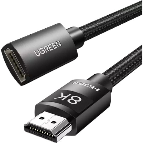 Кабель мультимедийный HDMI M to HDMI F 1.0m 8K HD151 black Ugreen (40447) Кабель мультимедийный HDMI M to HDMI F 1.0m 8K HD151 black Ugreen (40447)