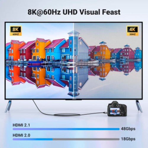 Кабель мультимедийный HDMI M to HDMI mini M 1.0m 8K HD163 black Ugreen (15514)