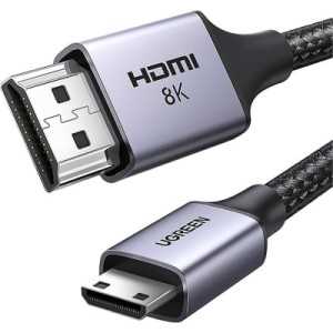 Кабель мультимедійний HDMI M to HDMI mini M 1.0m 8K HD163 black Ugreen (15514) Кабель мультимедійний HDMI M to HDMI mini M 1.0m 8K HD163 black Ugreen (15514)