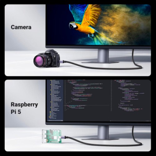 Кабель мультимедийный HDMI M to HDMI micro M 2.0m V2.1 8K60Hz HD164 black Ugreen (15517)