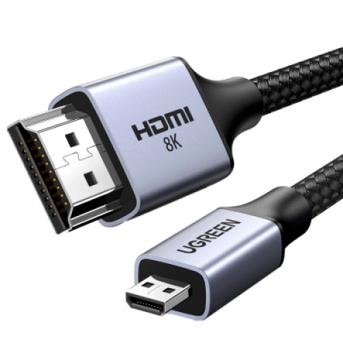 Кабель мультимедийный HDMI M to HDMI micro M 2.0m V2.1 8K60Hz HD164 black Ugreen (15517)