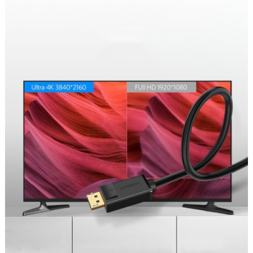 Кабель мультимедийный DisplayPort M to DisplayPort M 1.5m DP102 black Ugreen (10245) Кабель мультимедийный DisplayPort M to DisplayPort M 1.5m DP102 black Ugreen (10245)
