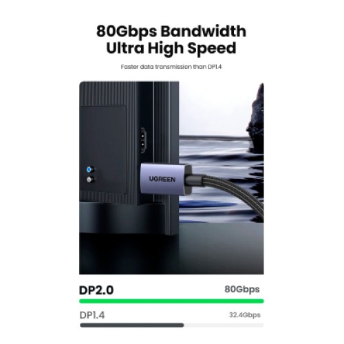 Кабель мультимедийный DisplayPort M to DisplayPort M 1.0m 16K DP118 black Ugreen (15383) Кабель мультимедийный DisplayPort M to DisplayPort M 1.0m 16K DP118 black Ugreen (15383)