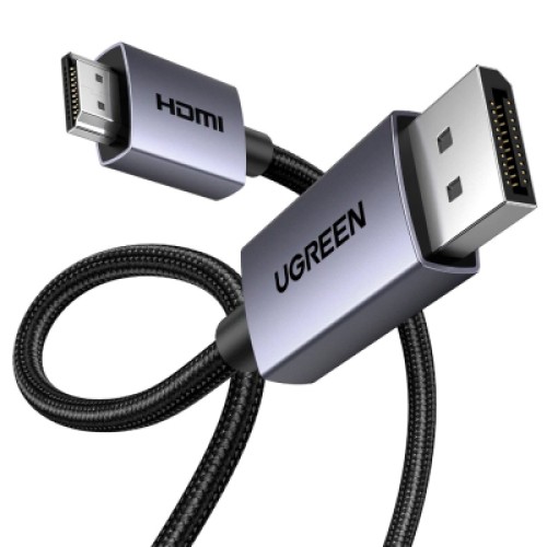 Кабель мультимедийный DisplayPort M to HDMI M 5.0m V2.0 4K30Hz DP125 black Ugreen (35845)