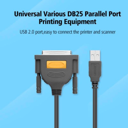 Кабель для принтера USB 2.0 to DB25 2.0m US167 black Ugreen (20224) Кабель для принтера USB 2.0 to DB25 2.0m US167 black Ugreen (20224)