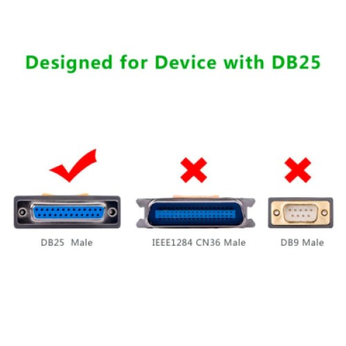 Кабель для принтера USB 2.0 to DB25 2.0m US167 black Ugreen (20224) Кабель для принтера USB 2.0 to DB25 2.0m US167 black Ugreen (20224)