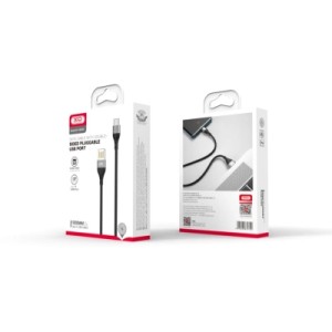 Дата кабель USB 2.0 AM to USB-C 1.0m 2.4A double-sided NB188 gray XO (6920680879700)