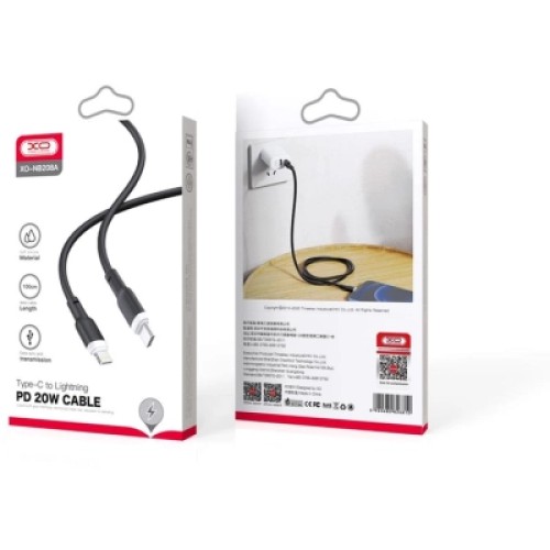Дата кабель USB-C to Lightning 1.0m 20W liquid silicone NB208A black XO (6920680826810) Дата кабель USB-C to Lightning 1.0m 20W liquid silicone NB208A black XO (6920680826810)