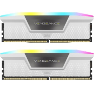 Модуль памяти для компьютера DDR5 64GB (2x32GB) 6000 MHz Vengeance RGB White Corsair (CMH64GX5M2B6000Z30W)
