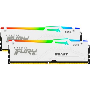 Модуль памяти для компьютера DDR5 16GB 5200 MHz Beast White RGB Kingston Fury (ex.HyperX) (KF552C40BWAK2-16)