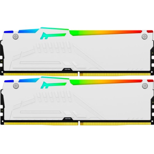 Модуль памяти для компьютера DDR5 16GB 5200 MHz Beast White RGB Kingston Fury (ex.HyperX) (KF552C40BWAK2-16)