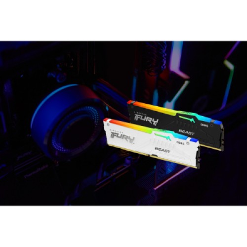 Модуль памяти для компьютера DDR5 16GB 5200 MHz Beast White RGB Kingston Fury (ex.HyperX) (KF552C40BWAK2-16)