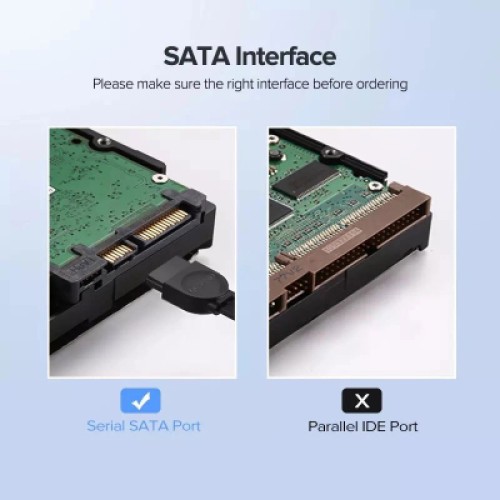 Кабель для передачи данных SATA 3 Data Cable 0.5m US217 Black Ugreen (30796)