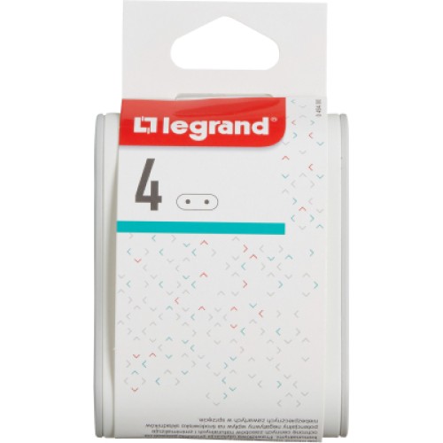 Сетевой разветвитель LEGRAND Стандарт 4х2К бічні розетки 6А Білий/Сірий (049400)