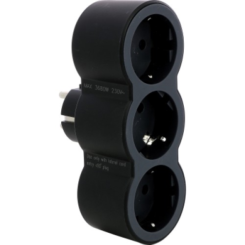 Сетевой разветвитель LEGRAND СТАНДАРТ 3х2К+З фронтальні розетки , колір Чорний (694519)