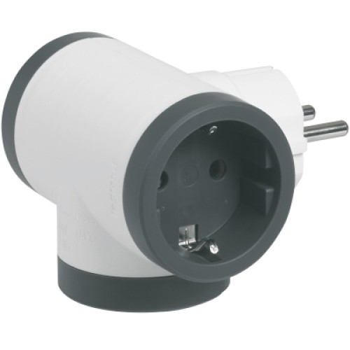 Сетевой разветвитель LEGRAND ПРЕМІУМ 3х2К+З бокові розетки, колір Білий/Чорний (694520)