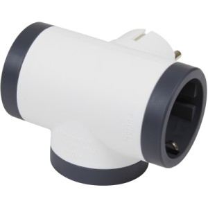 Мережевий розгалужувач LEGRAND ПРЕМІУМ 3х2К+З бокові розетки, колір Білий/Чорний (694520)