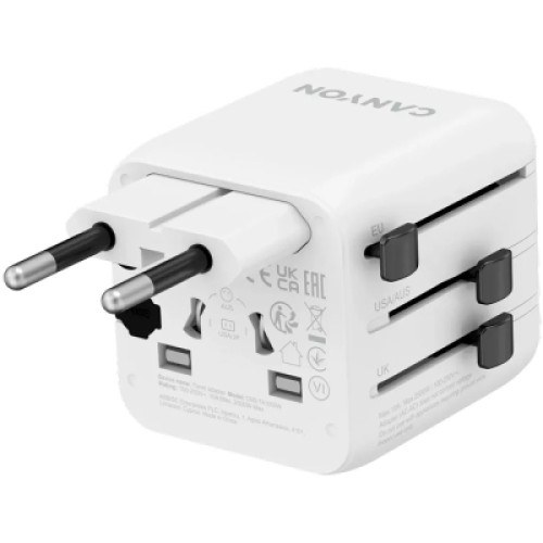 Переходник Canyon Travel Adapter OnTour One EU/UK/US/AUS White (CNS-TA1005W) Переходник Canyon Travel Adapter OnTour One EU/UK/US/AUS White (CNS-TA1005W)