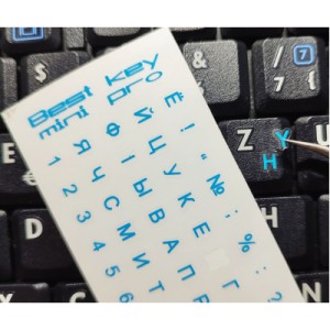 Наклейка на клавіатуру BestKey mini Pro 3,5х3мм, прозора основа, 70, синій (BKmPRO/BluTr/052)