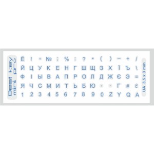 Наклейка на клавіатуру BestKey mini Pro 3,5х3мм, прозора основа, 70, синій (BKmPRO/BluTr/052)