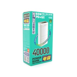 Батарея универсальная Remax 40000mAh, 65W, PD+QC, USB+Type-C, LED (RPP-310)