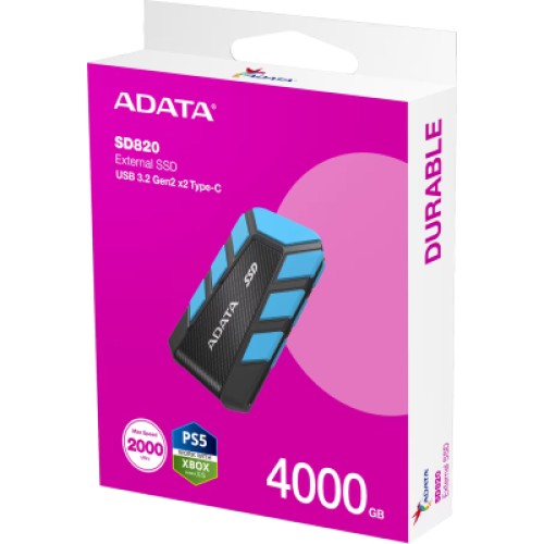 Накопитель SSD USB 3.2 4TB SD820 ADATA (SD820-4000G-CBU)